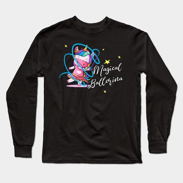 Magic Ballerina Unicorn Swing Strap Long Sleeve T-Shirt by Foxxy Merch